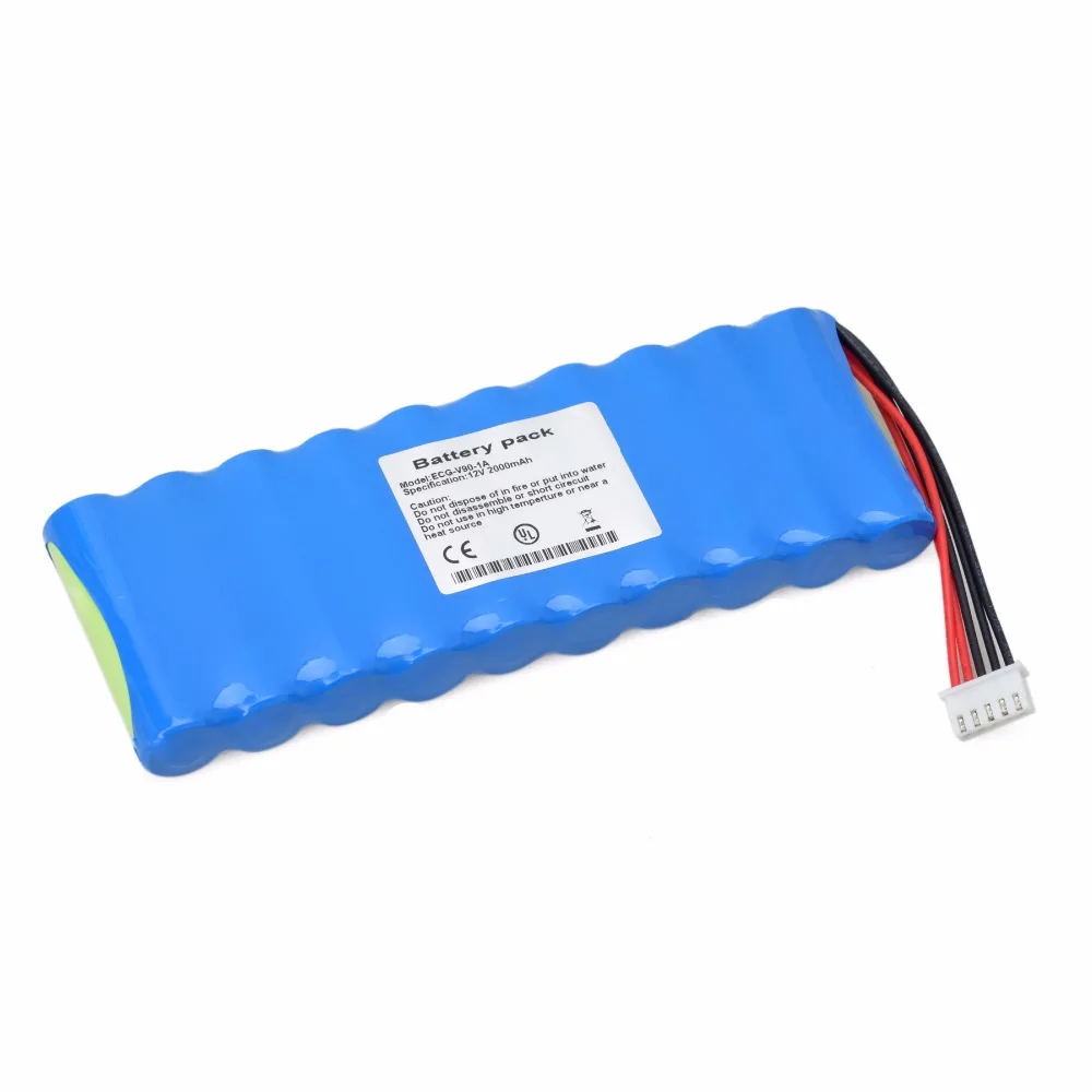 Для ENREN ECG V90 1A Замена батареи 2000mAh 12V EKG Vital Signs монитор Аккумулятор 100% новый 1 год| |