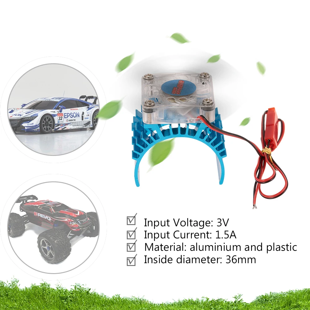 Радиатор двигателя с охлаждающим вентилятором для RC автомобиля 1/10 HSP HPI Wltoys Kyosho