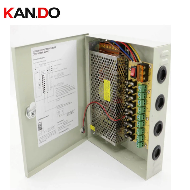9 каналов DC12V 10A CCTV Камера Мощность коробка ИК подсветкой Управление для DVR s