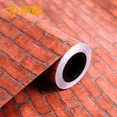 Новый Китайский Винтаж Имитация кирпича узор красный кирпич зеленый ПВХ обои