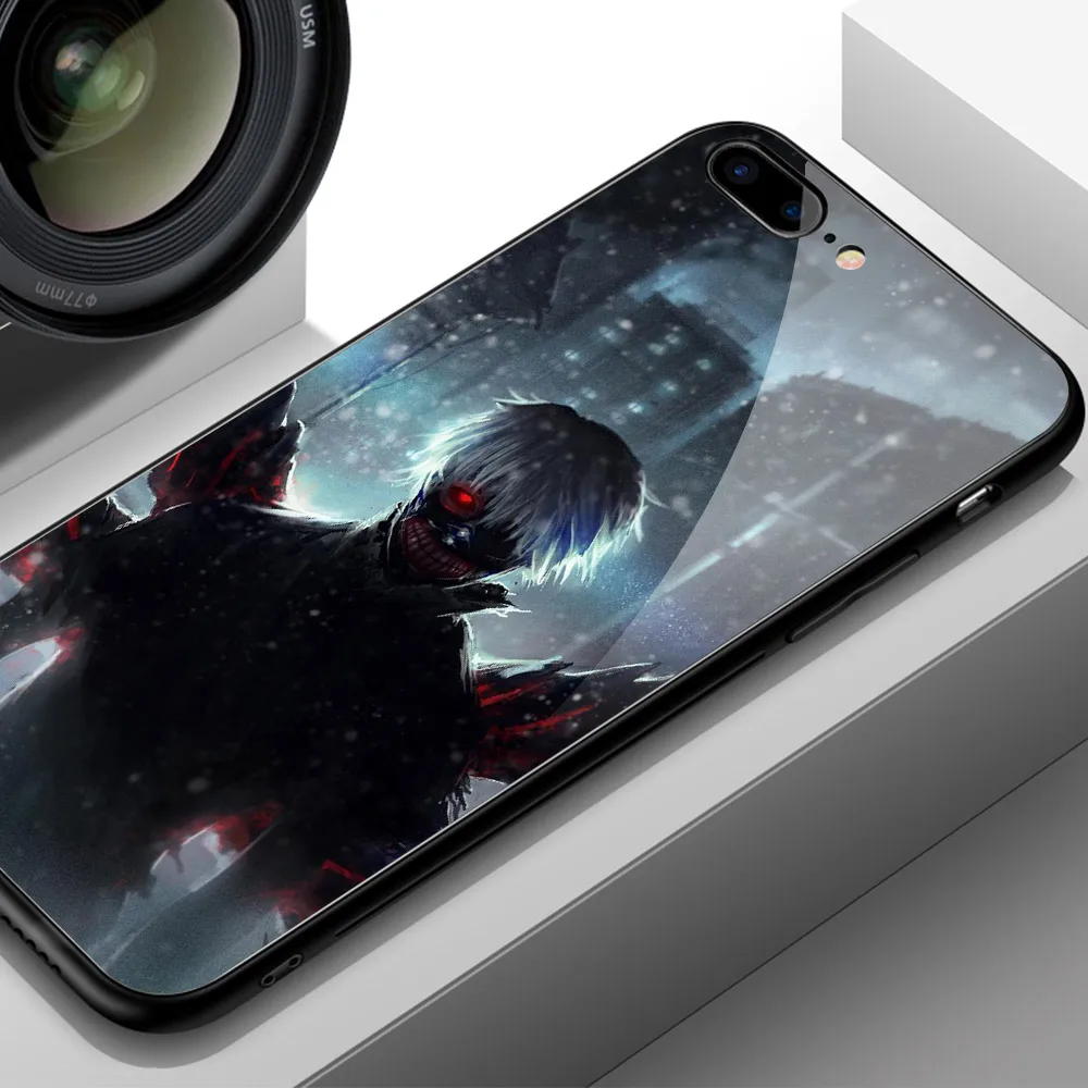 Чехол для iPhone xs Max стеклянная задняя крышка Tokyo Ghoul чехол 6 6S 7 8 plus X XR XS MAX 11 pro