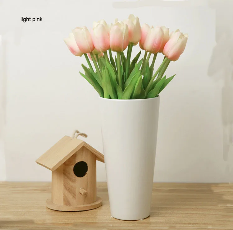 15 шт./лот красочные искусственные цветы тюльпана для украшения стола реальный на