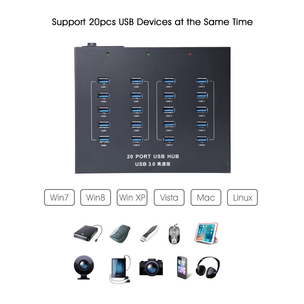 Sipolar Industrial 20 портов 100 240 В USB 3 0 hub высокоскоростное зарядное устройство со