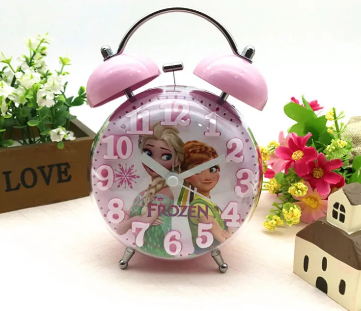 Hello kitty узор Прекрасный Дети мультфильм девушка офис электронная сигнализация стол настенные часы студента немой прикроватный современный кольцо - Цвет: Purple