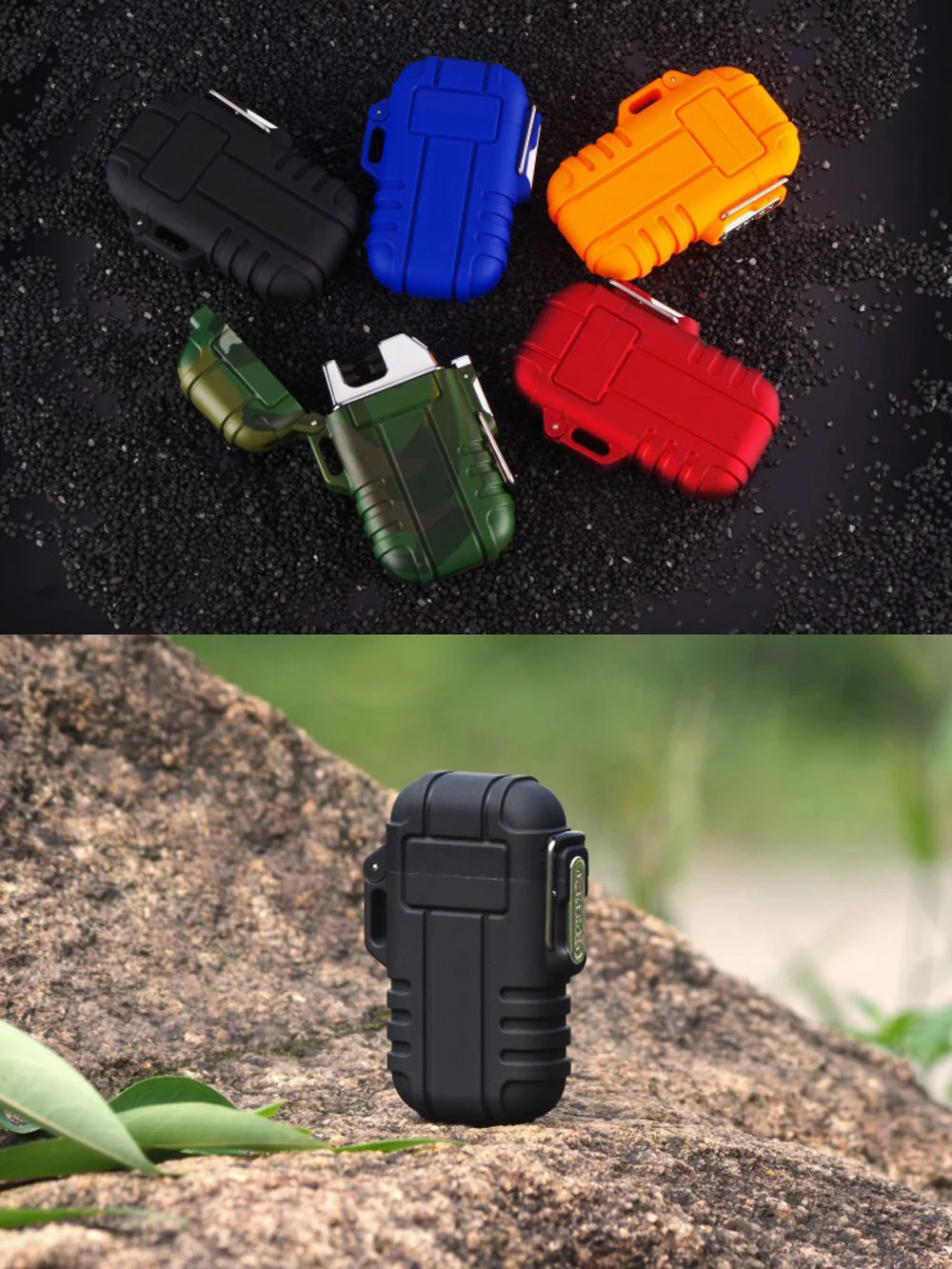 Usb-зажигалка, водонепроницаемая, для сигарет, для курения, с двойной дугой, зажигалка для улицы, кемпинга, спорта
