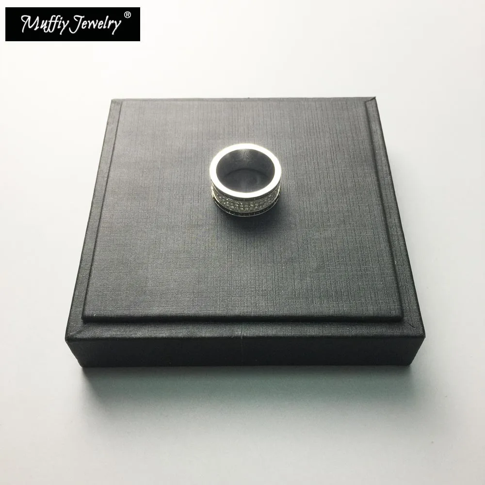 Черно белое кольцо модные блестящие ювелирные украшения для женщин в