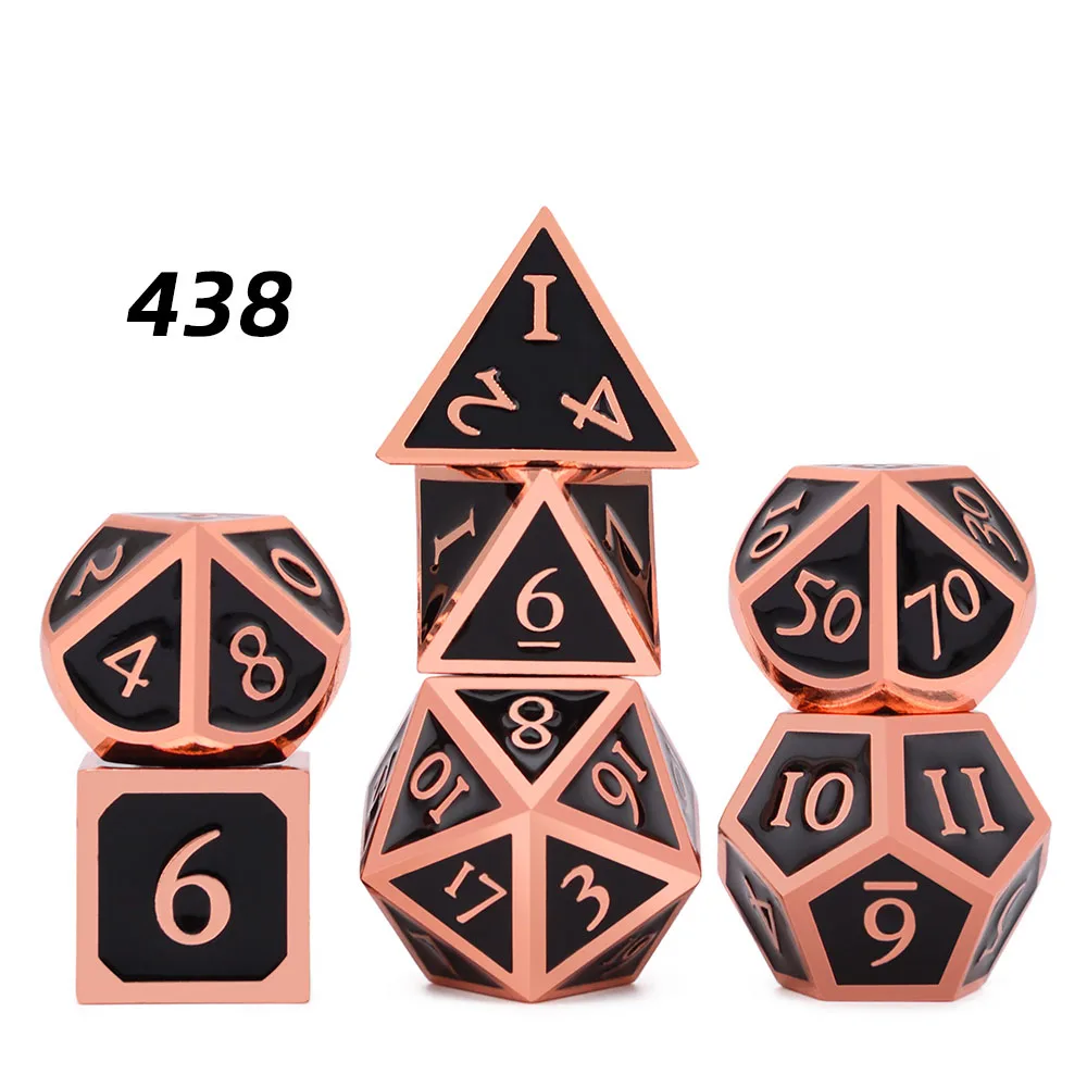 DnD металлические игральные кубики многогранные 7 шт./компл. с черный бархатный чехол для Подземелья и Драконы ролевые игры MTG настольные игры ролевые игры в кости - Color: 438