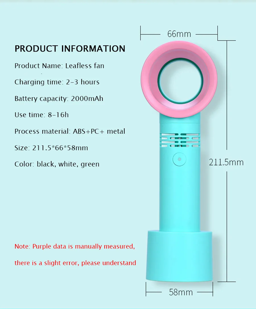 Портативный вентилятор USB перезаряжаемый портативный Ручной мини кулер без