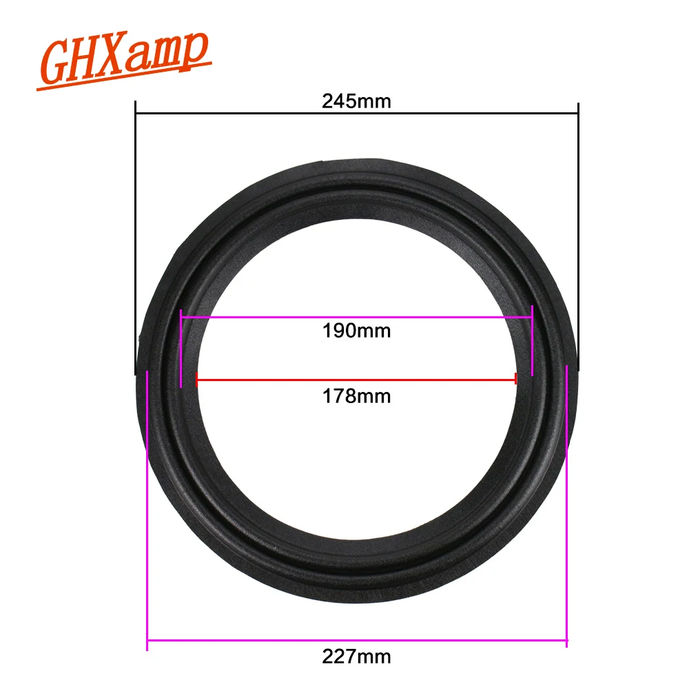 Ghxamp 2PCS 10 Inch 245mm Cloth Speaker Surround Side Two 2 Fold Ring Suspension Stage Subwoofer Repairs