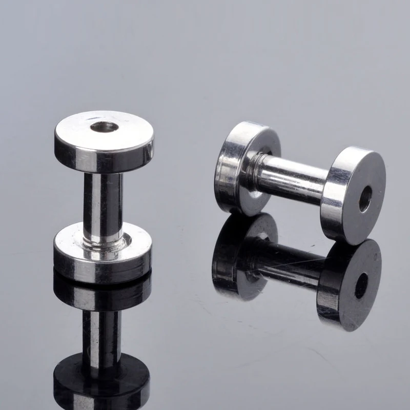 2 шт. Нержавеющая сталь винт туннель штекер уха Носилки Плоть датчик расширитель