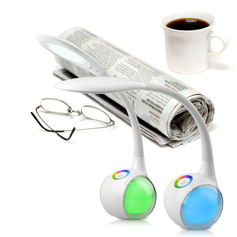 Flexible Led Table Lamp Foldable 7 Color Mood Light Dimmable Night Gooseneck Eye-Care Desk | Освещение