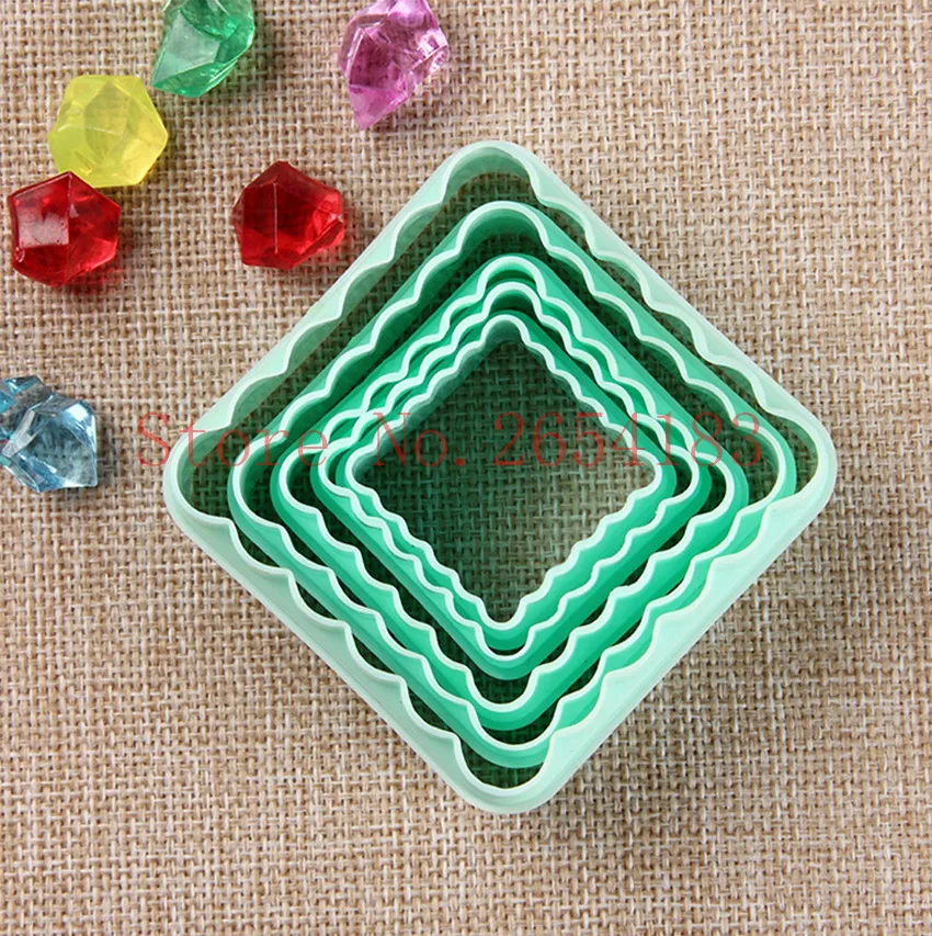 5 шт. квадратные Волнистые Пластиковые резаки для помадки|tool barrel|tool casetool suitcase |