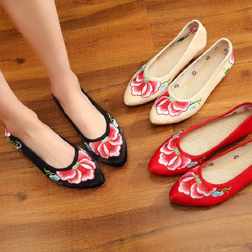 Cresfimix sapatos femininas Женская обувь с милыми вышитыми цветами на плоской подошке Весна