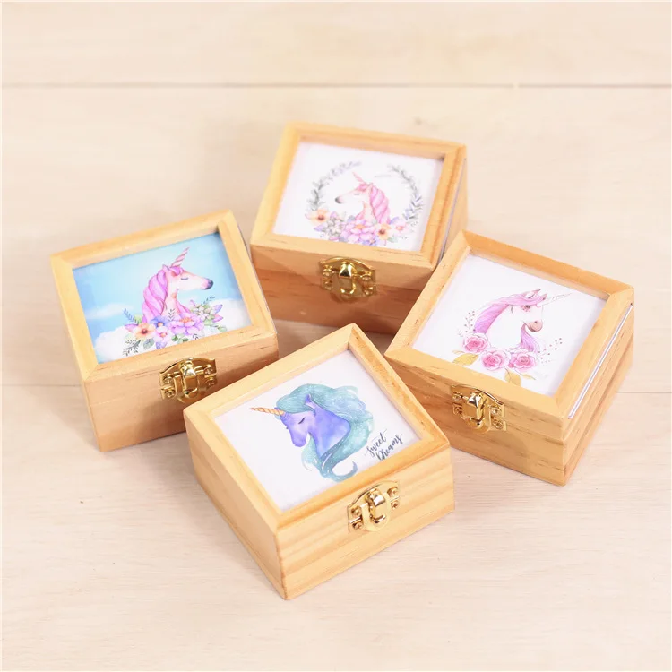Музыкальная шкатулка с изображением единорога деревянная музыкальная Brinquedos