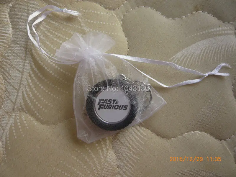 FREE SHIPPING 20PCS Fast and Furious Wheel Measuring Tape Keychain with Organza Bag Party Favors Gifts Birthday Gift | Дом и сад