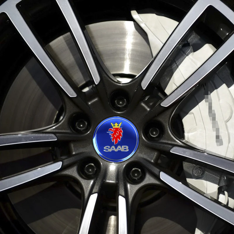 4 шт. Автомобильная декоративная Центральная втулка колеса автомобиля колпачки значок наклейка для SAAB 9-3 9-5 93 900 9000 эмблема наклейка авто аксессуары