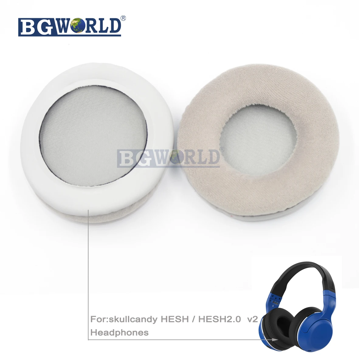Серые велюровые амбушюры Repacement наволочки для подушек наушников skullcandy HESH / HESH2.0 2 0