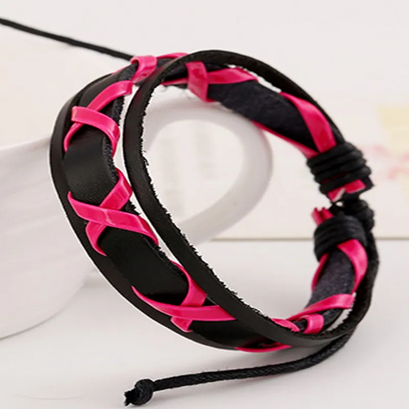 Со скидкой! Многоцветный на выбор плетеный браслет кожаный очаровательные