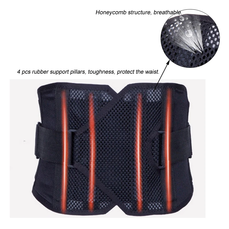 Дышащий ортопедический Поясничный пояс для поддержки спины Корректор осанки