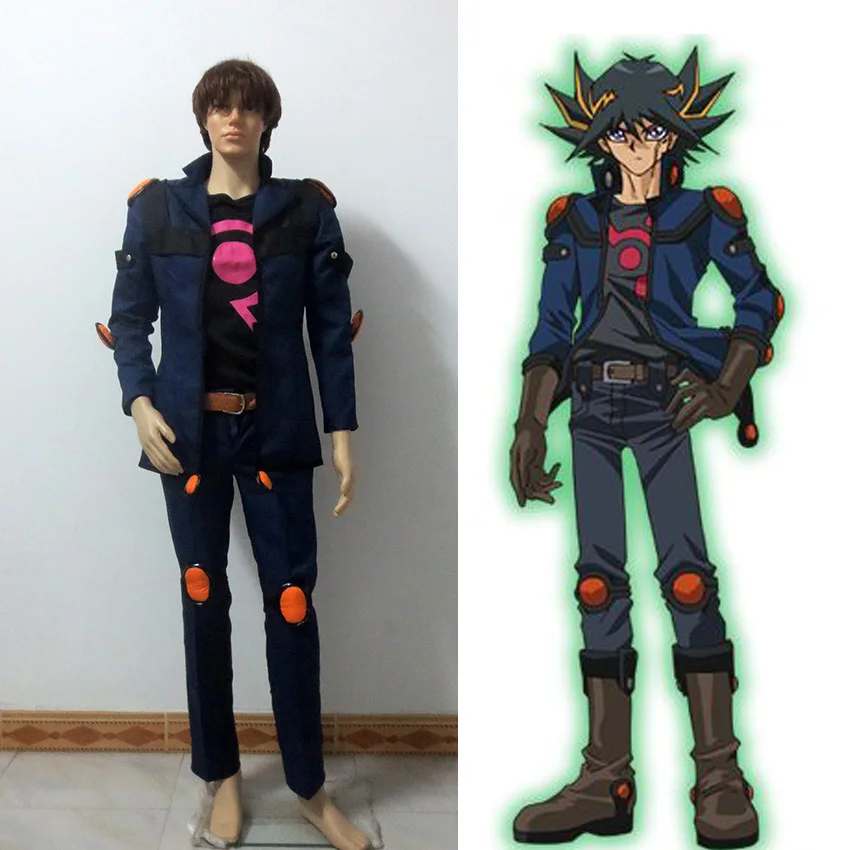 Ю-Ги-ой! 5D's Yusei Fudo Yusei костюм аниме для косплея изменяемый набор любого размера