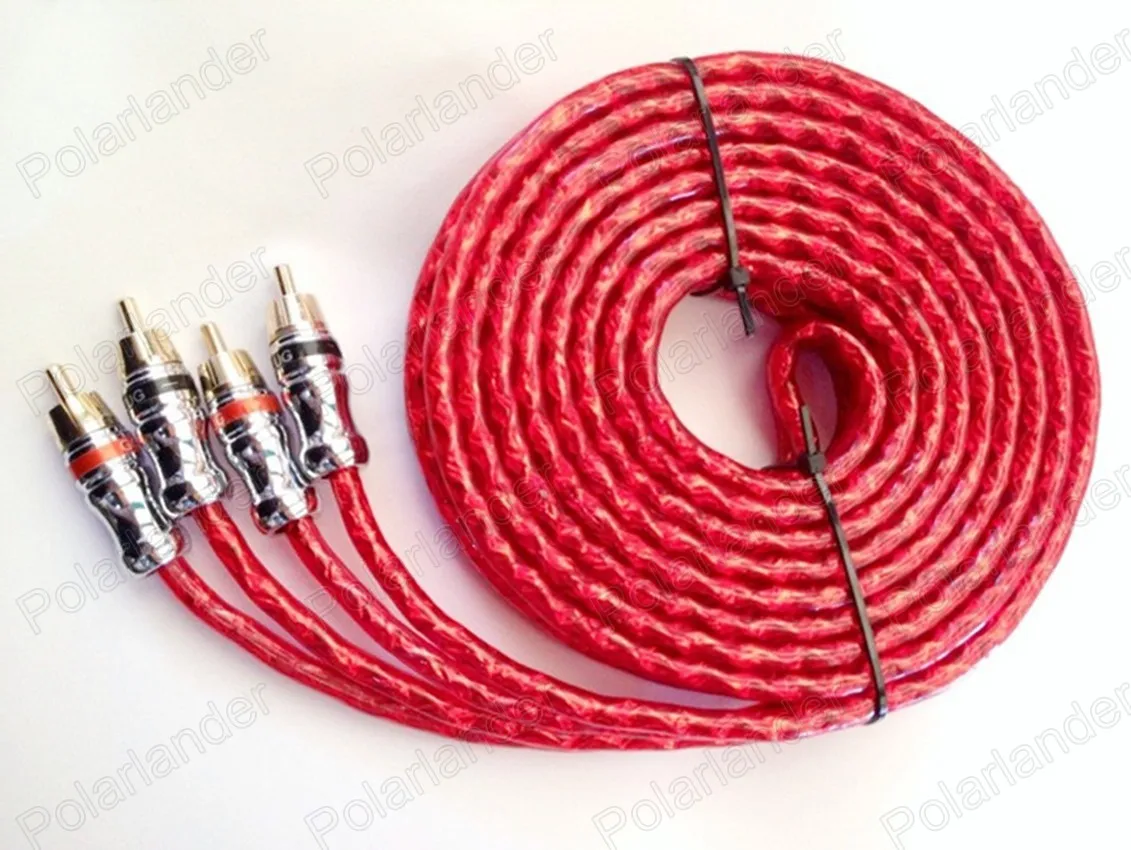 Новый красный автомобильный аудио кабель провод динамик стерео Линия для
