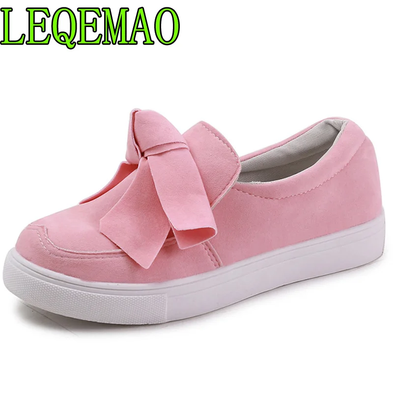 Женские лоферы большие размеры 35–43 слипоны с бантиком бабочкой на плоской