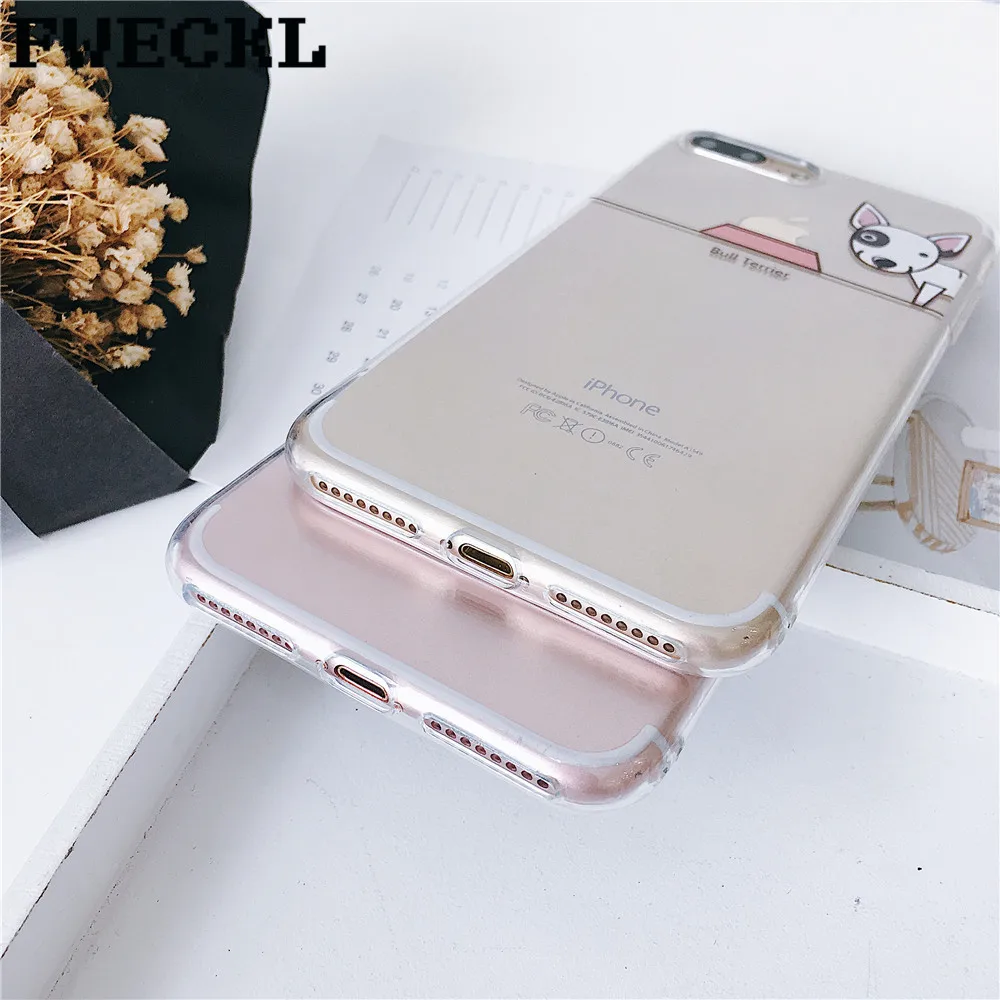 FWECKL Transparent Cute Cartoon DOG Case For 6 6S 7 8 Plus X Silicone iPhone XR XS MAX Silicon Cover pet |