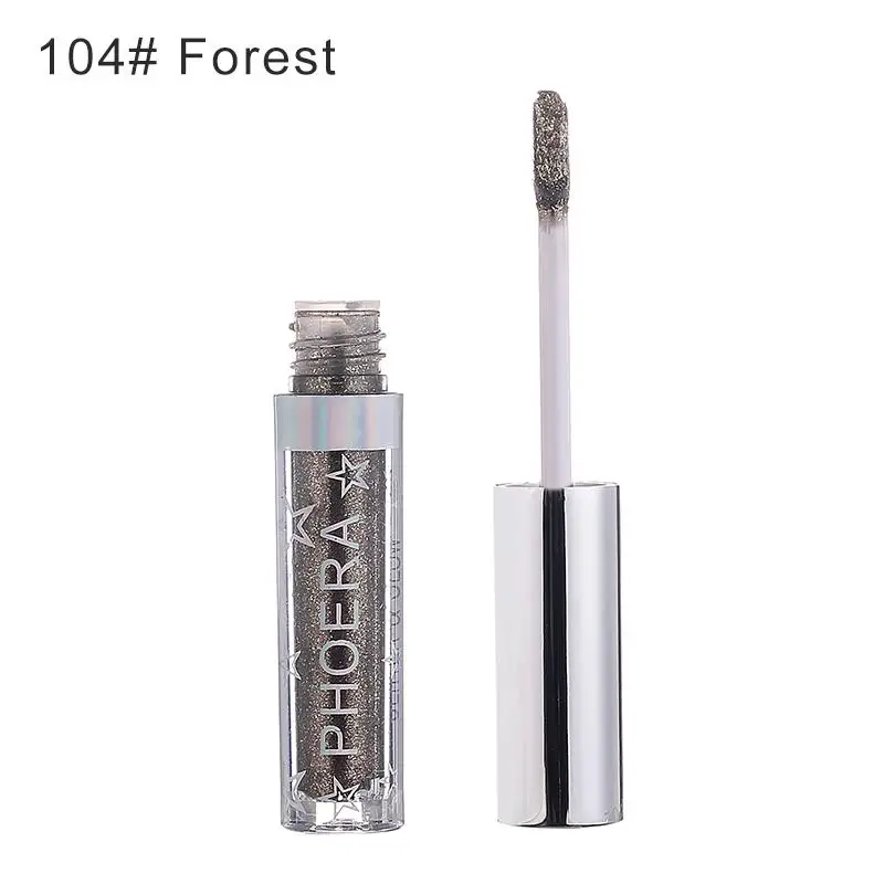 04 Forest PHOERA 24 цвета металлик Алмаз жемчужно водянистые тени для век сверкающие вечерние Сияющие модные жидкие блестящие тени для век прочные TSLM2 - Цвет: 04 Forest