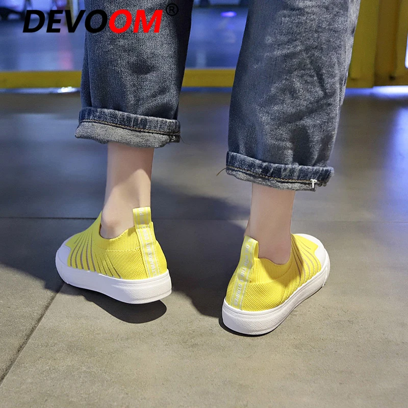 Женские кроссовки без шнуровки дышащие для бега спортивная обувь прогулок лето