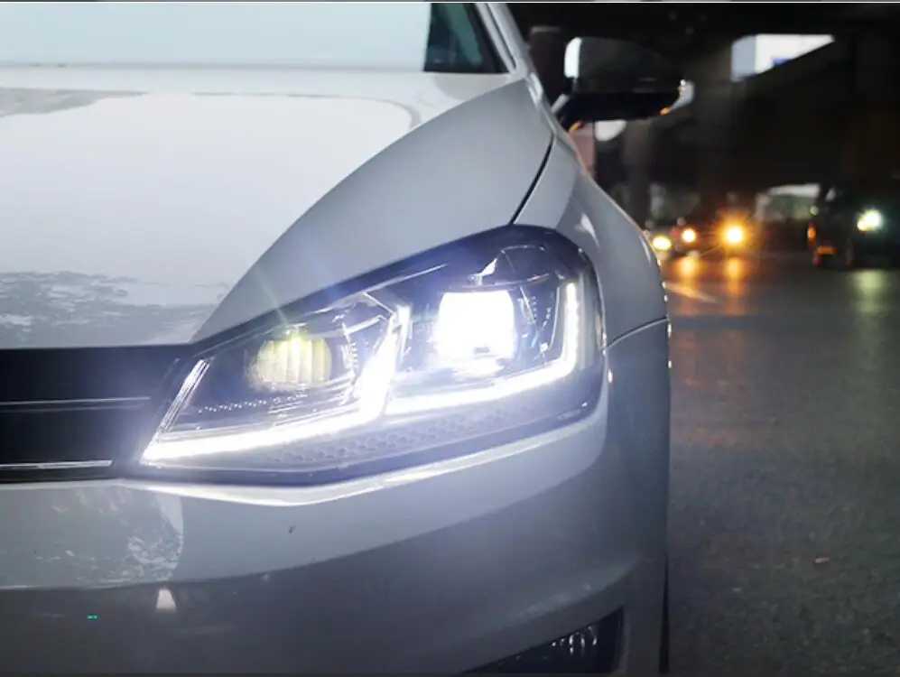 

Car Styling Headlight assembly for VW golf 2013 2014 2015 2016 2017 DoubleU Angel Eye Lens Double Beam H7 hid kit with 2pcs.