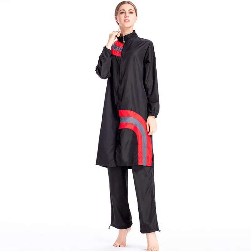 

Muslim Swimwear Burkinis Women Modest Patchwork Full Cover Long Sleeve Swimsuit Short Sleeves Swim Wear Islamic Swimsuit