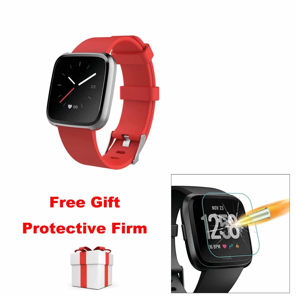 Red Duszake Replacement Strap For Fitbit Versa/Versa Lite Band Soft Silicone Waterproof Wrist Bracelet Strap For Fitbit Versa Band - Цвет: Red