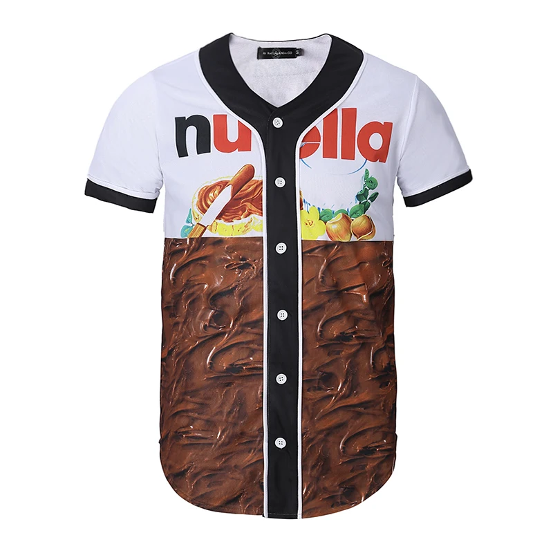 Мужская брендовая одежда с изображением шоколадной пасты Nutella футболки принтом