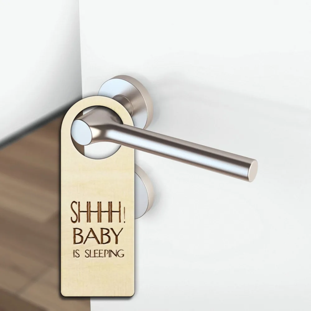 

2pcs SHHH Baby Is Sleeping Wooden Wood Door Hanger Door Sign Hotel Bar Decorations 1st Birthday Party Sign Decor