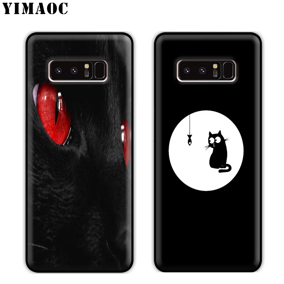 YIMAOC черный кошачий глаз Мягкий силиконовый чехол для samsung Galaxy S10 S10e S9 S8 Plus S7 S6 Edge J6 |