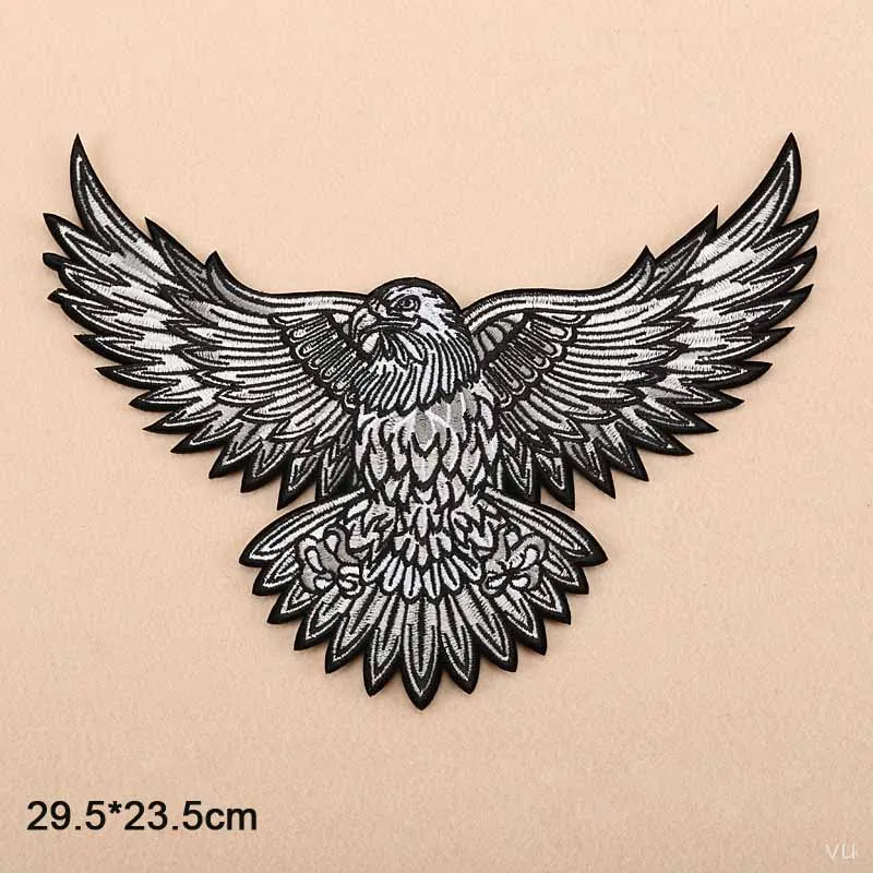 Большой размер Череп Орел оптовая продажа нашивка для одежды с вышивкой утюгом