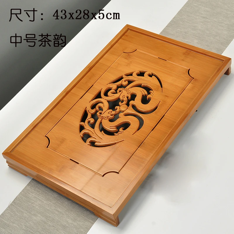 Бамбуковый поднос для чая хранения воды простой бытовой Китайский кунг фу чайный