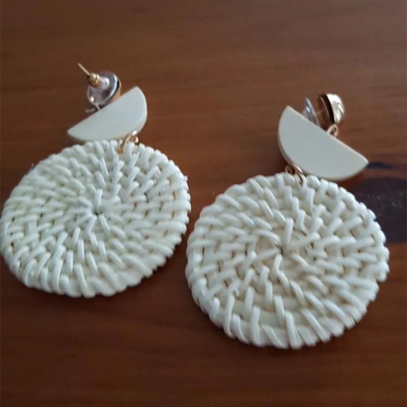 Meiruby большие Ротанговые уникальные серьги 2019 круглые геометрические для женщин