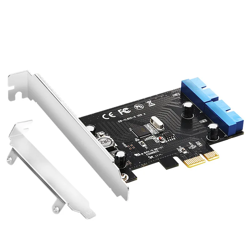 Суперскоростная PCI Express-двойная 20 Pin USB 3,0 плата контроллера PCI-E X1 на 2 порта USB 3,0 с низкопрофильным кронштейном