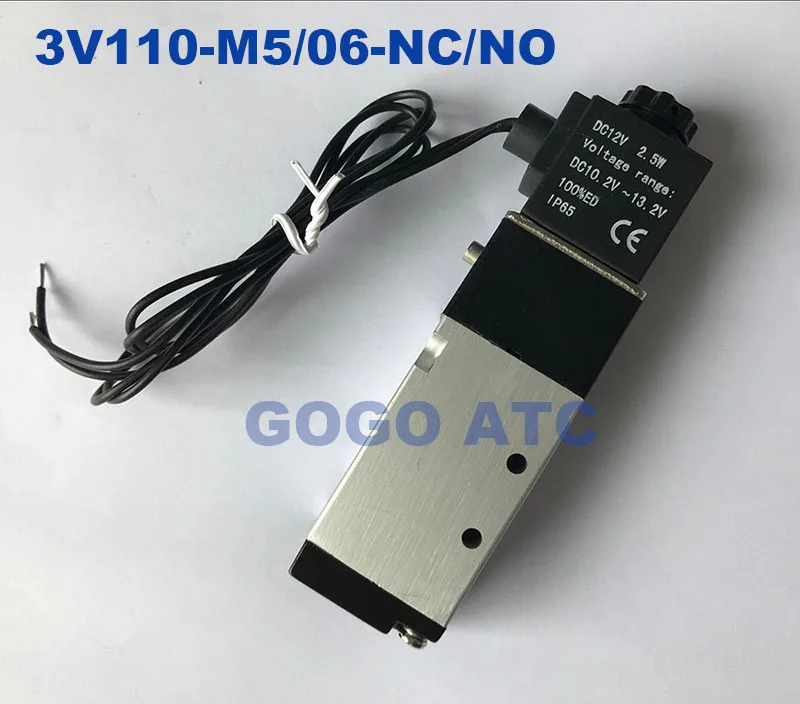 GOGO пневматический Соленоидный клапан 3V110 06 M5 порт 1/8 &quotBSP 12V DC 3/2 управления как