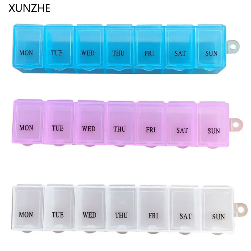 XUNZHE Transparent Medicine Container One Week 7 Days Pill Box Drugs Classify Storage Portable Travel Capsules Seal Holder | Дом и сад