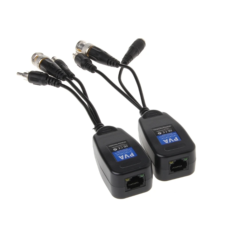 1CH пассивный RJ45 CCTV мощность видео аудио Balun приемопередатчик HDCVI HDTVI аналоговая AHD
