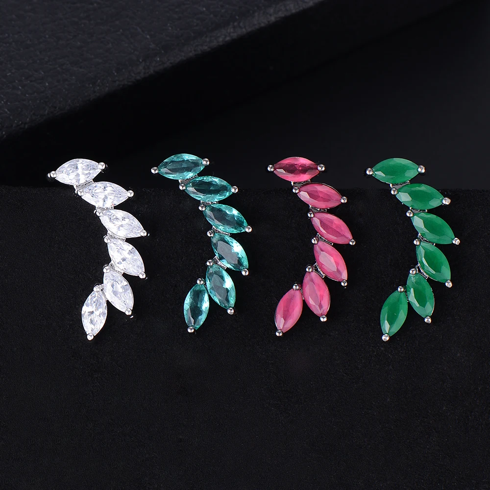 Женские серьги в виде листьев GODKI элегантные Разноцветные американском стиле для