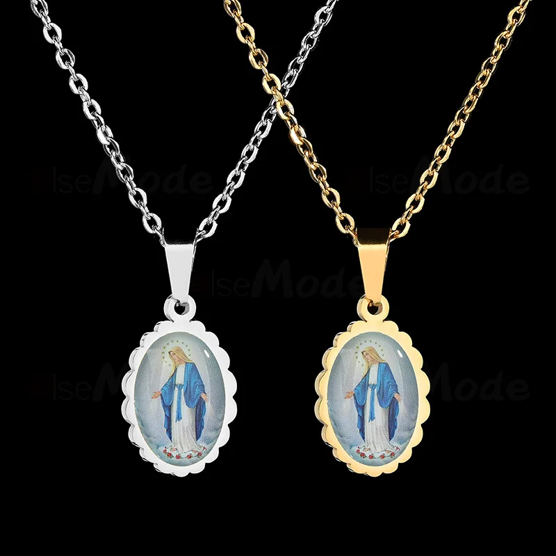 Ожерелье ELSEMODE для женщин овальное христианское католическое ожерелье из