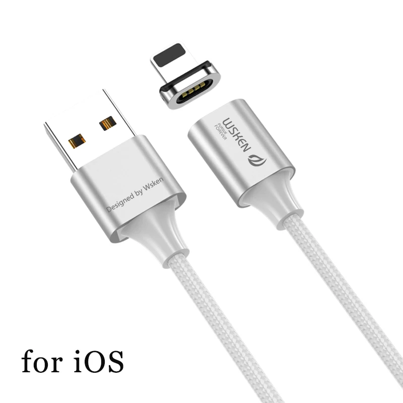 X2 Fo IOS Cable WSKEN X2 Магнитный кабель Micro Тип usb C 3A быстрой зарядки для iPhone XS XR Зарядное устройство Тип кабеля-C USB-C для samsung S9 S8 адаптер - Цвет: X2 Fo IOS Cable