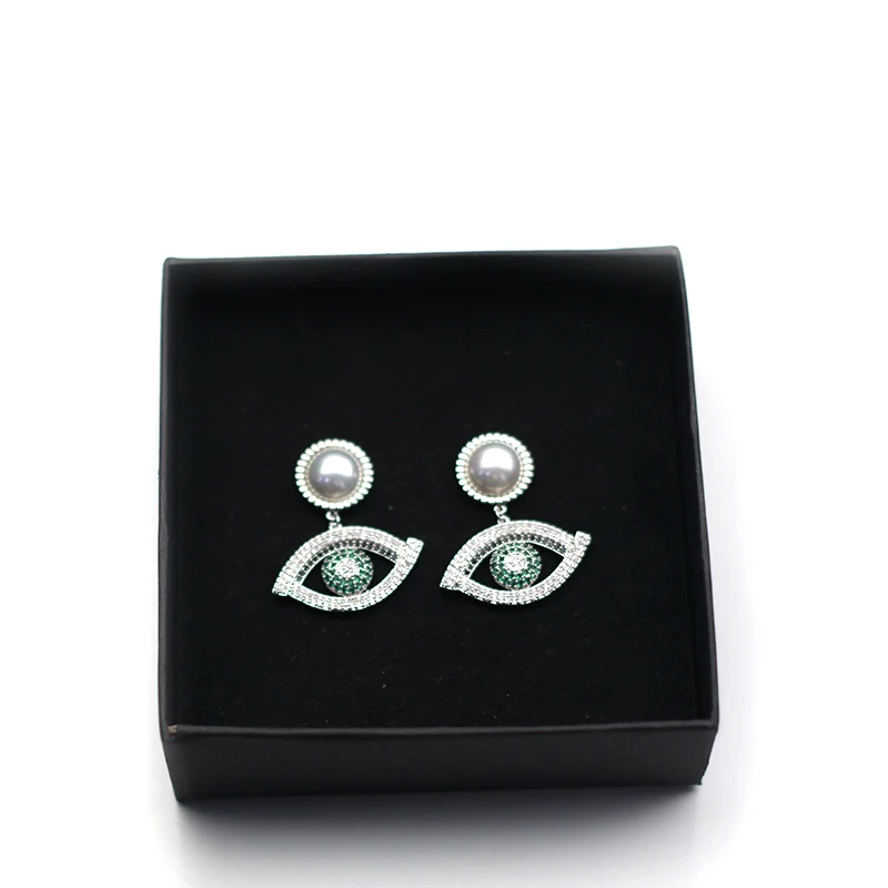 Серьги MADALENA SARARA S925 иглы Висячие фианит AAAA и Кристалл инкрустированные глаза