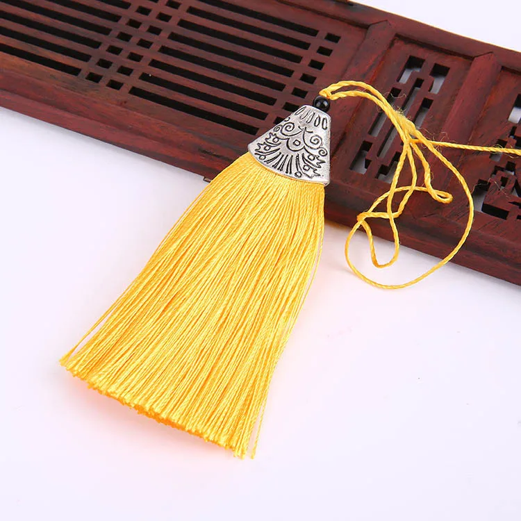 yellow 2 шт., 8 см, шелковые кисточки, бахрома, подвеска, кисточка, отделка, кисточки, занавеска, декор для брелка, серьги, фурнитура, сделай сам, рукоделие, ювелирные изделия - Цвет: yellow