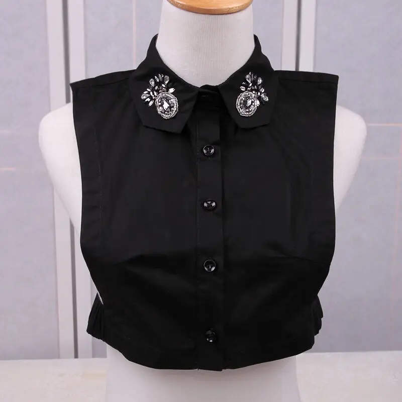 Имитация рубашки с ложным воротником женская блузка белый шифоновый съемный