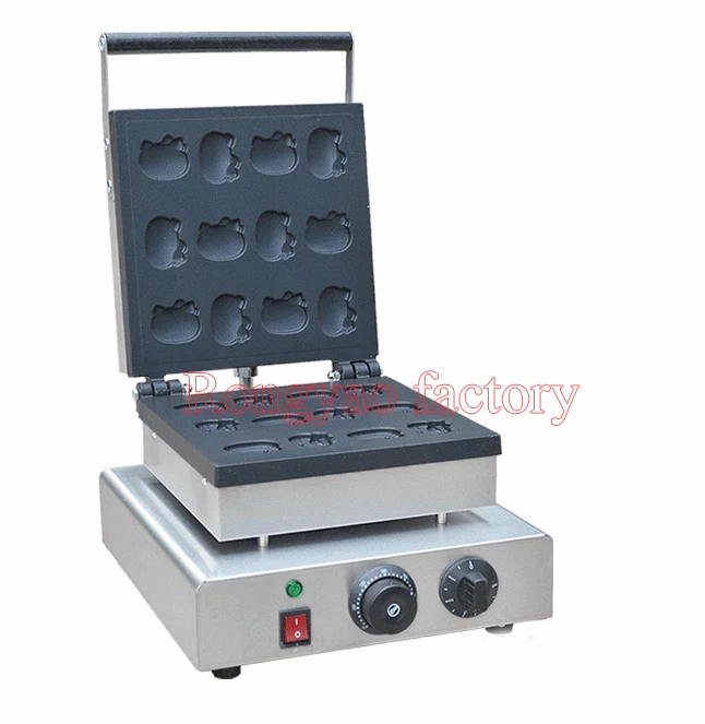 Электрическая машина для выпечки вафель в виде животных милого медведя кота 12