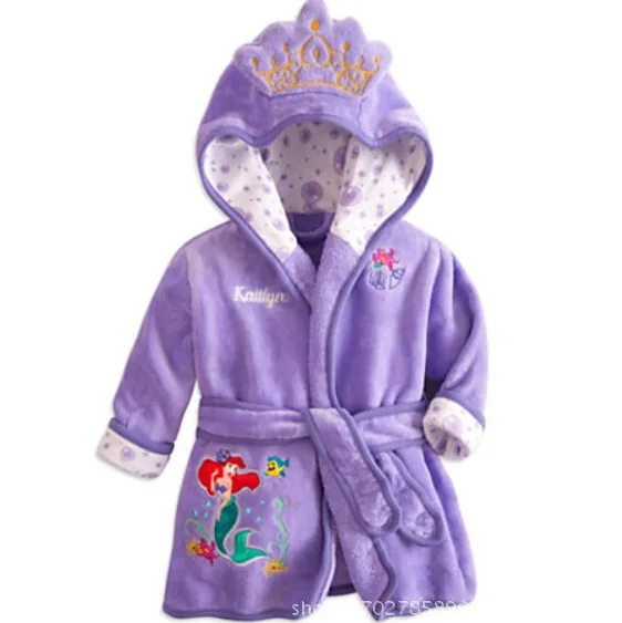 Детский фланелевый халат на осень-зиму с персонажами из мультфильмов